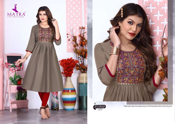 Mayra Anaya New Fancy Wear Cotton Designer Cotton Slub Kurti Collection